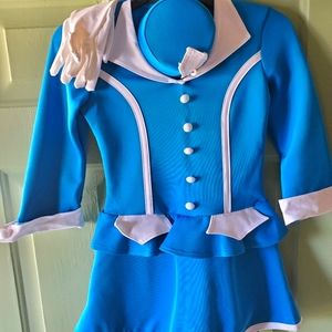 Flight attendant dance costume, aqua, Weissman